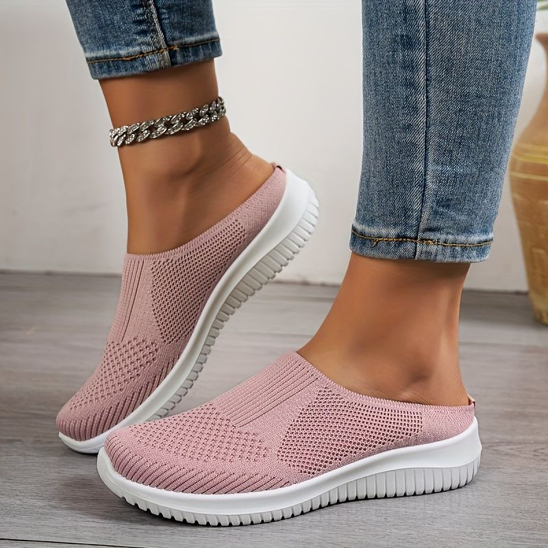 Women’s Breathable Knit Slip-On Walking Shoes